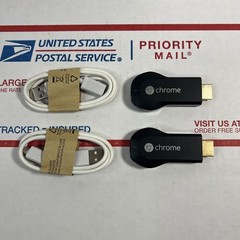 2X Google Chromecast (1st Gen) Streaming Media Player – H2G2-42 – SAME DAY SHIP