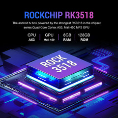 Mortal T1+ RK3518 Rockchip Smart TV Box BT5.4 Android 16.0 ROM 128GB RAM 8GB Wif