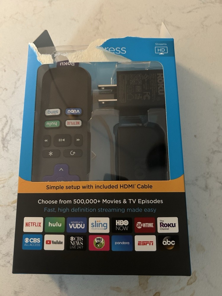 Roku Express HD Media Streamer Model 3900RW Black – Open Box