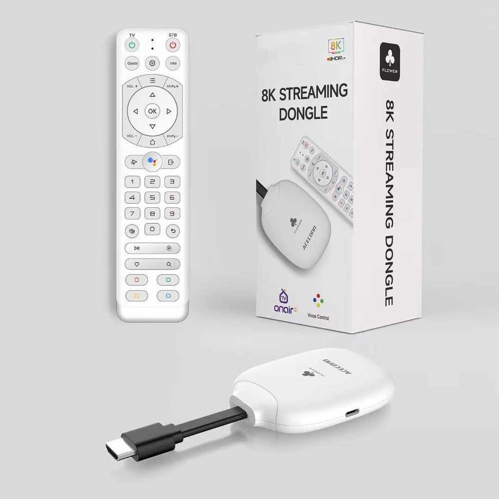 New 2024 TVPlus ACEROID FLOWER Dongle Android 11 2GB RAM 16GB ROM 8K dual band