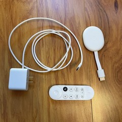 Google Chromecast 4K with Google TV GZRNL w/ Remote and Ethernet Power Adapter