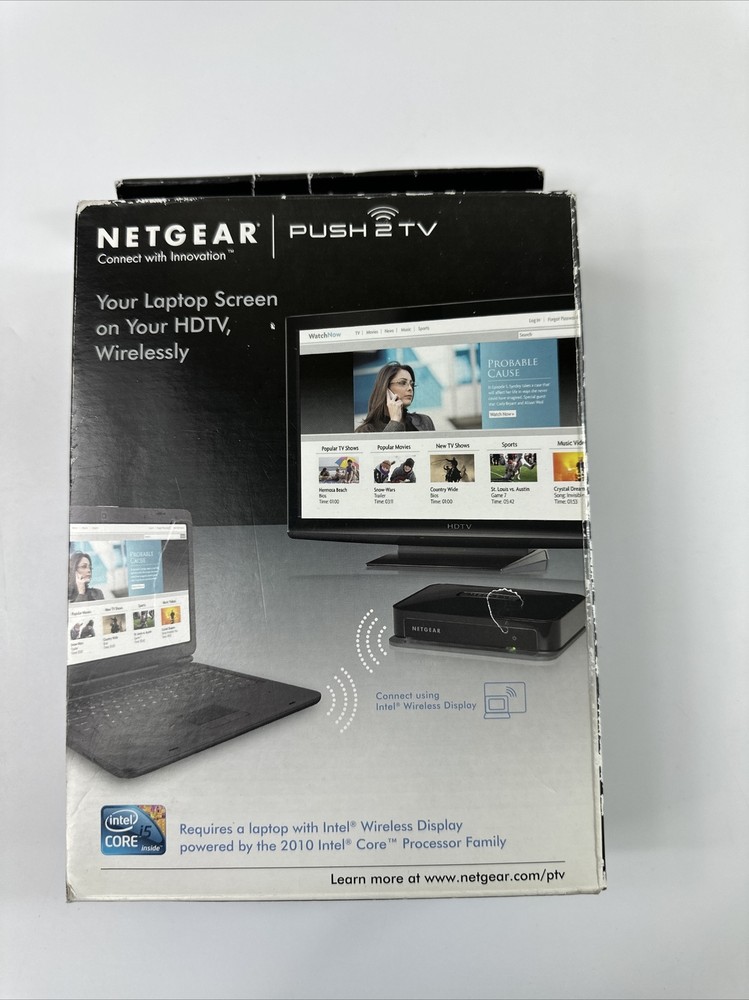 NETGEAR PTV1000 PUSH2TV 1080P WIDI WIRELESS ADAPTER ONLY W/ INTEL WI-DI
