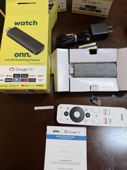 Onn Google TV Full HD Streaming Stick Device 2K VOICE REMOTE Power Adaptor NEW