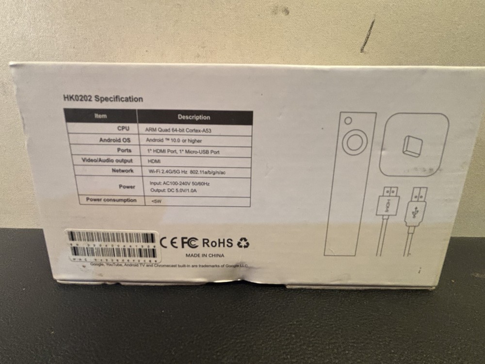 Hako Mini AndroidTV Streaming Dongle HK0202 Spec for Android 10+