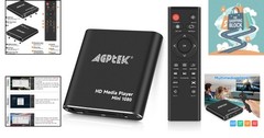 Black 1080p Mini HDMI Media Player with USB Recording & 4GB Storage