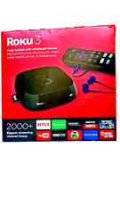 Roku 3 Digital HD Media Streamer Black model# 4230X with remote, and adapter