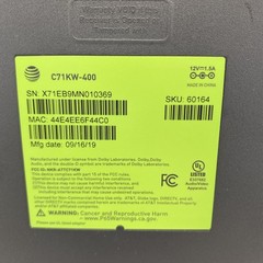 AT&T DirectTV Streaming Box C71KW-400 with Power Cord and Remote READ