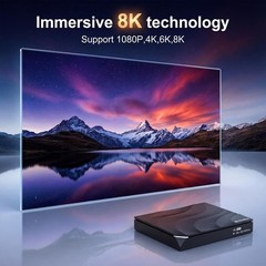 V6 Max Android 14 TV Box with WiFi 6, Backlit Bluetooth Remote, 4GB RAM 64GB ROM