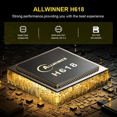 Tv Box WIFI6 BT 5.0 Allwinner H618 Octa core HD Media