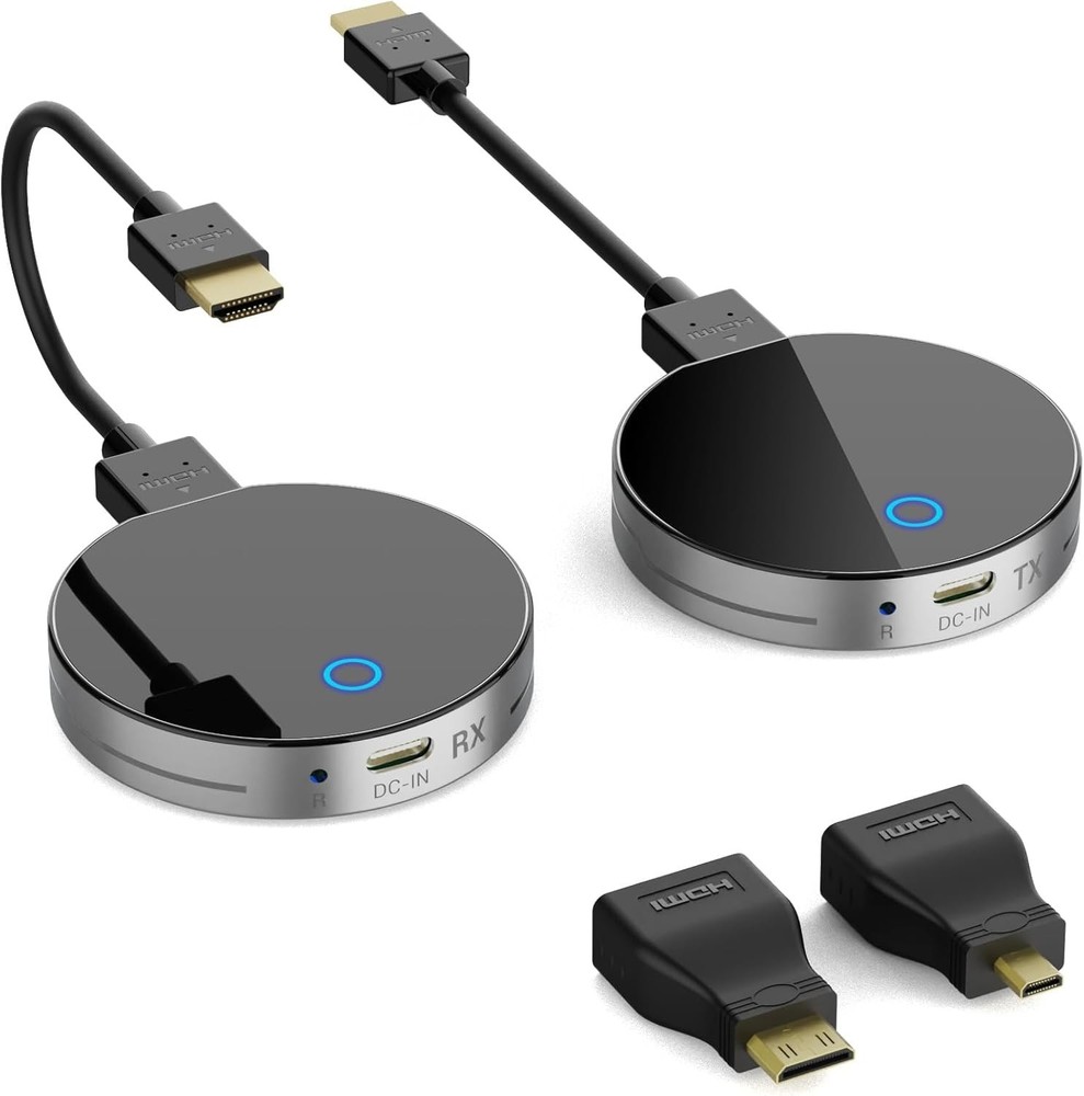 Wireless HDMI Transmitter and Receiver, Portable Mini 30M/100FT Wireless HDMI