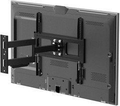Monoprice Premium Full Motion TV Wall Mount Bracket Outdoor Waterproof, Black
