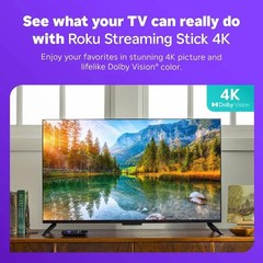 Roku Streaming Stick 4K Streaming Device 4K/HDR/Dolby Vision with Voice Remote