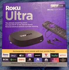 Roku Ultra 4802R 4K/HDR/Dolby Atmos Media Player w/Voice Remote & Headphones-New