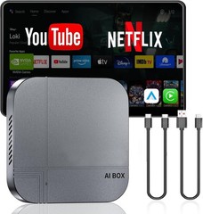 3-in-1 AI Box 32GB Android WiFi Wireless CarPlay Adapter Support Netflix TikTok