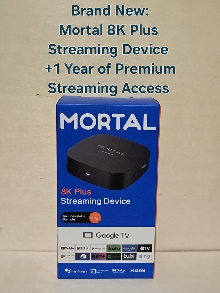 Mortal 8K Plus Streaming Device + 1 Year Of Premium Streaming Access