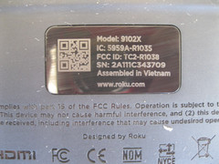 Roku Streambar Model 9102X with Remote, Power supply, HDMI and Optical cables
