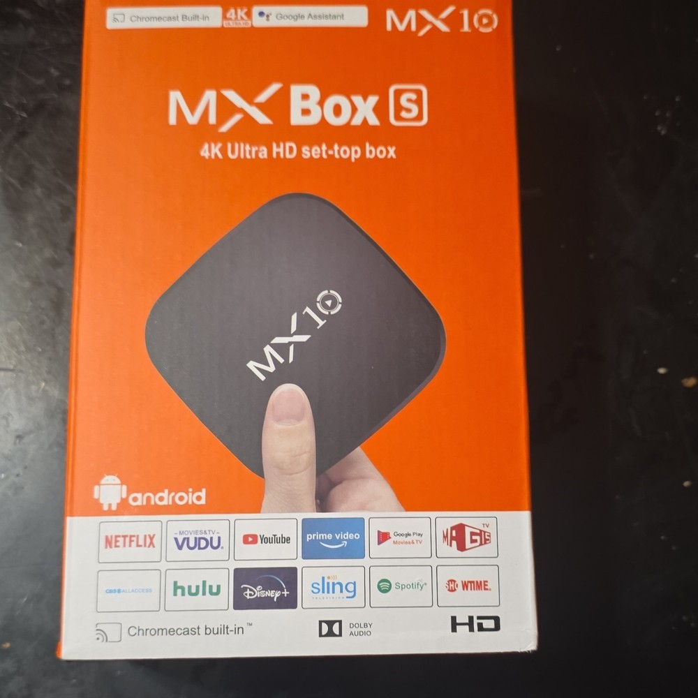 MX10 MX Box S 4K Ultra HD Android Media Streamer Wi-Fi Chromecast Dolby Audio