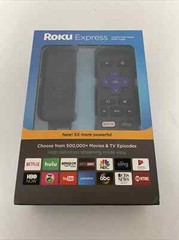 Roku Express HD Digital Media Streamer Black 3900R + HDMI Cable mint condition