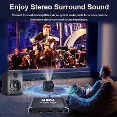 4K Ultra HD Digital Media Player with Remote Control, Supports HDD/USB Drive/Mic