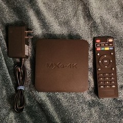 MXQ MXQ-4K 4K Streaming TV Box Remote Power Adapter HDMI USB Ethernet Black