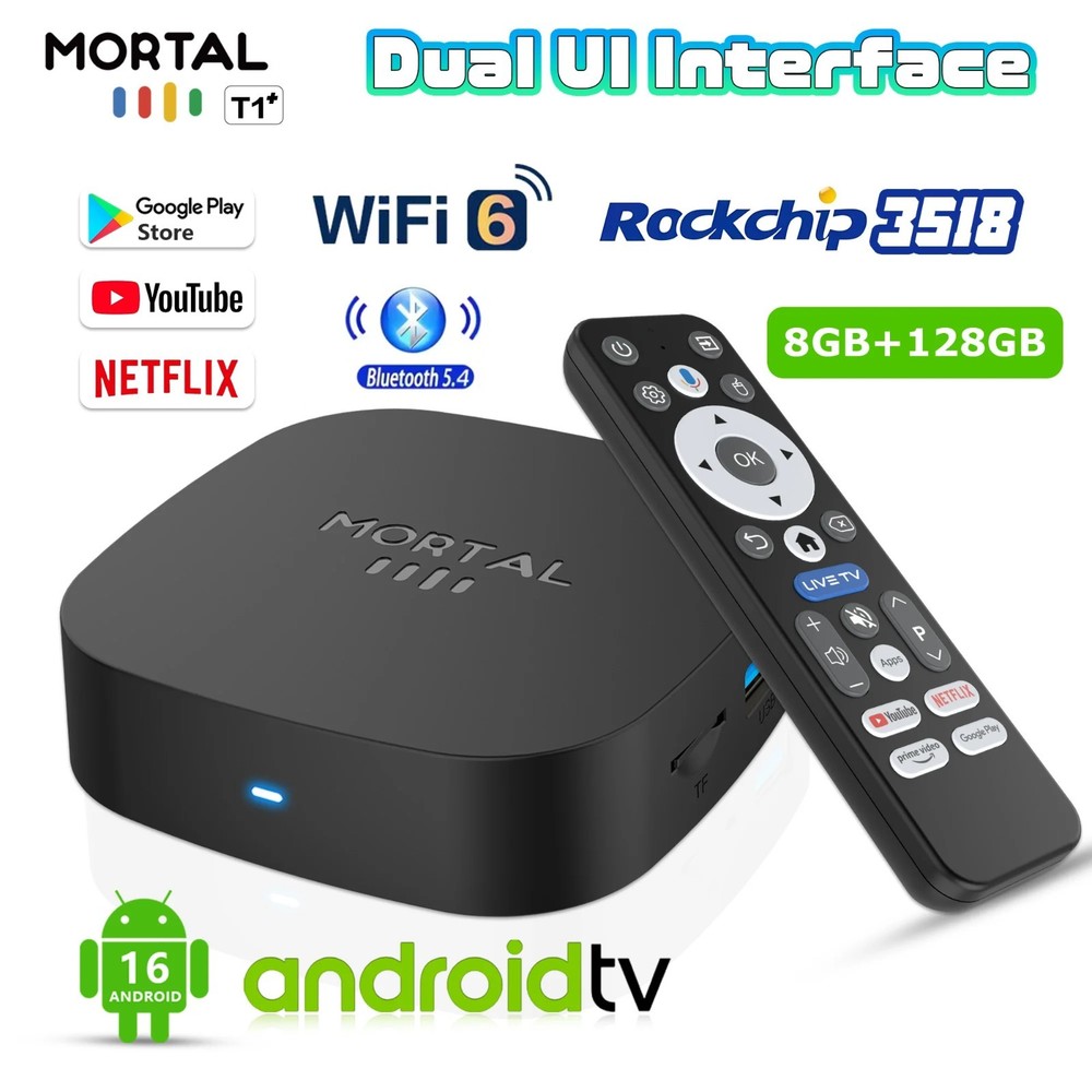 Android 16.0 TV Box Media Player 8GB RAM 128GB 8K 4K Dual WiFi UK Stock