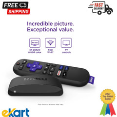 Roku Express 4K+ | Roku Streaming Device 4K/HDR, Roku Voice Remote, Free & Live