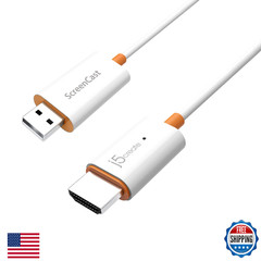 j5create ScreenCast HDMI Wireless Display Adapter Receiver – Mirror Phone, Table