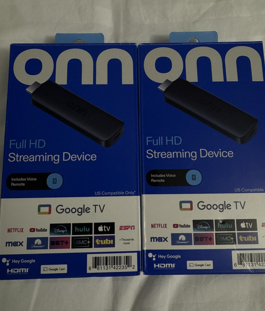 ONN Full HD Streaming Device Google TV HDMI Voice Remote Hey Google Black