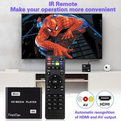 HDMI Media Player, 4K Ultra HD Digital Media Player, Supports USB Drive, SD C…
