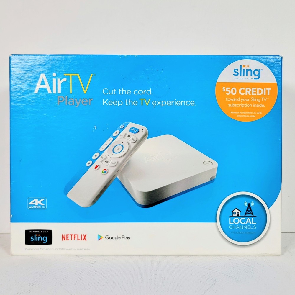 AirTV 4K Streaming All In One Media Player w/ Remote, HDMI Cable, Adapter SEALED