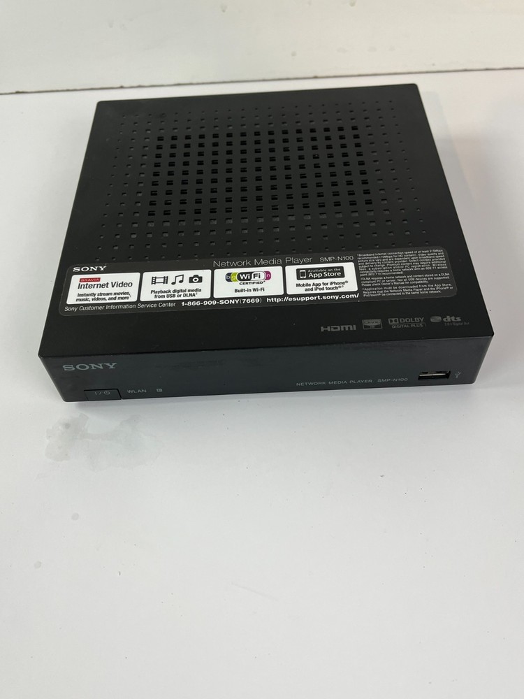 Sony SMP-N100 Streaming Media Player Wi-Fi HDMI Ethernet 1080p