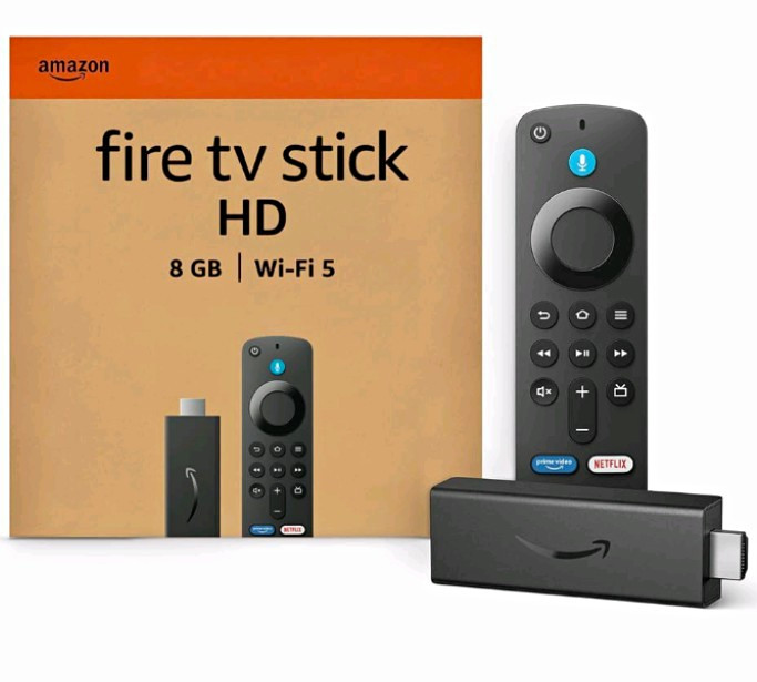Amazon Fire TV Stick HD Streaming Dongle, 8G Wi‑Fi HDMI Black Alexa Voice Remote
