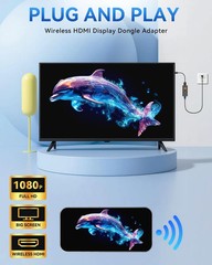 Tongtion Wireless HDMI Display Dongle 1080p AirPlay Miracast 5GHz WiFi iOS macOS
