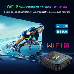 Quad Core Android 13 TV Box 4GB/64GB HK1 8K HD Wifi Media Stream Player3C