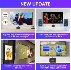 Updated 4K@30hz HDMI TV Media Player with HDMI/AV/VGA Output, Digital MP4 Pla…