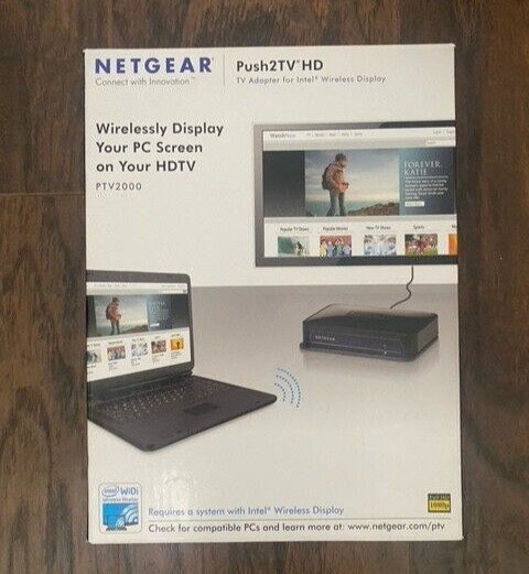 Netgear PUSH2TV PTV2000 TV Adapter for Intel Wireless Display PC screen to HDTV