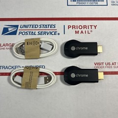 2X Google Chromecast (1st Gen) Streaming Media Player – H2G2-42 – SAME DAY SHIP