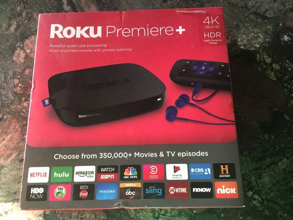 Roku Premiere+ HD and 4K UHD Streaming Media Player with HDR SKU#4630R Open Box!