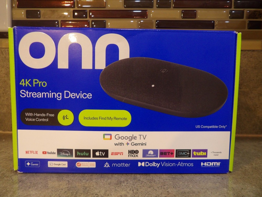 New Onn 4K Pro Streaming Device 32GB Storage 3GB RAM Smart Google TV Box