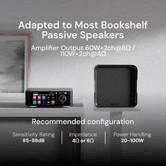 Play | Music Streamer with DAC & Amplifier 60W×2Ch(8Ω) / 110W×2Ch(4Ω) | 5.5″ LCD