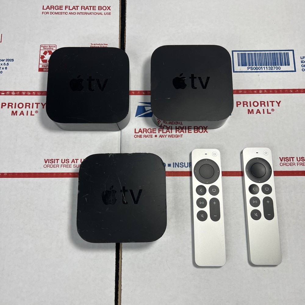 Lot Of 3 Apple TV units A1842 / A1625 + Remotes – * AS IS – Parts Or Repair –