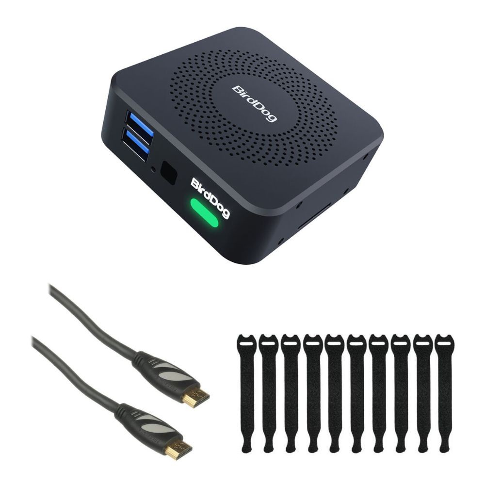 BirdDog Play Pro 4K NDI Player with HDMI Cable & Rip-Tie Straps