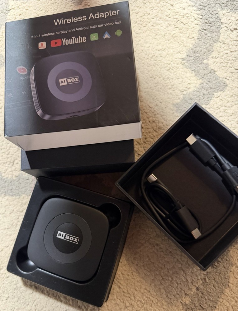 Ai Magic Box for Streaming Netflix/YouTube 3-in-1 Wireless CarPlay Adapter