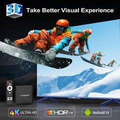 Smart TV Box H96 MAX S905L3 Android 14.0 4K BT Google Voice Media Player