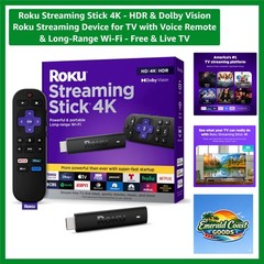 Streaming Stick 4K – HDR & Dolby Vision Streaming Device for TV with Voice Re…