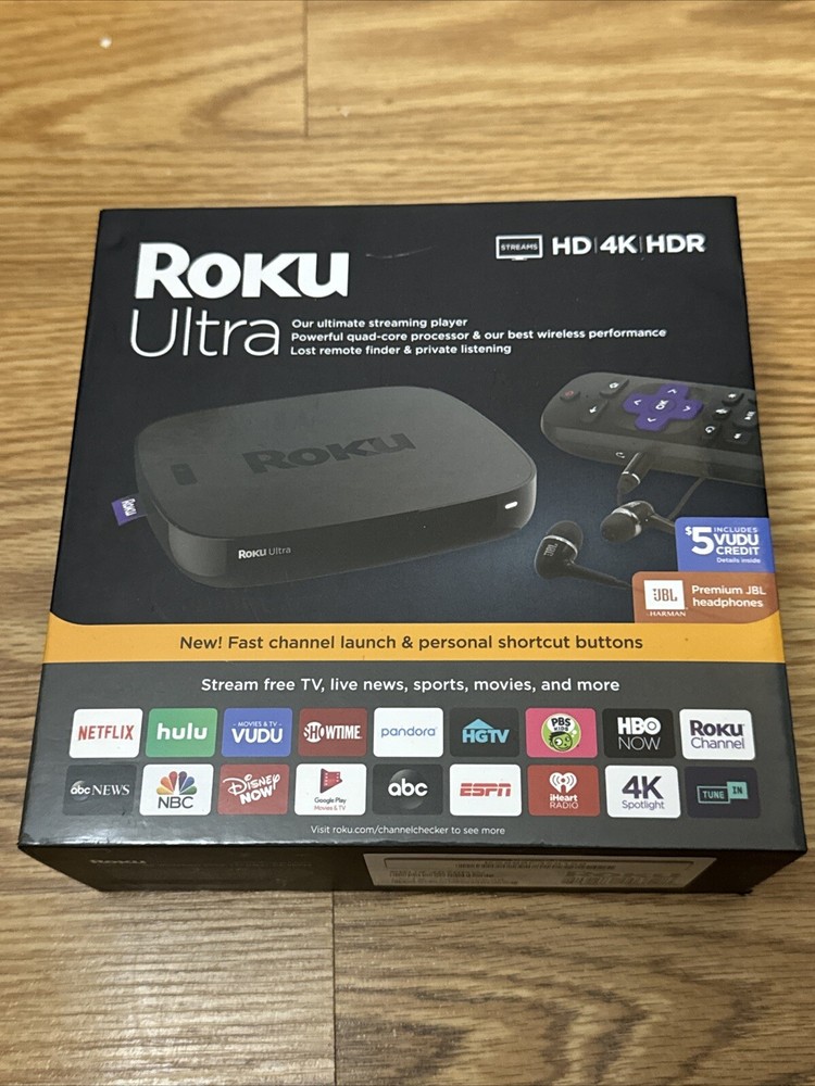 Roku 4670RW Ultra Streaming Media Player 4K HD HDR with Headphones – Black