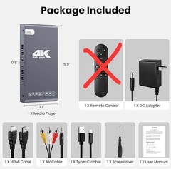 4K Ultra HD Media Player HDD Enclosure 2-in-1,Digital Signage H.265/HEVC NO REMO