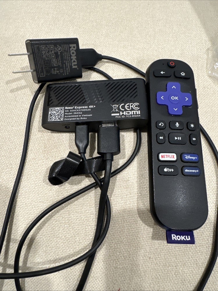 Roku Express 4K+ Streaming Media Player W/ Voice Remote Model 3941X2 Tested