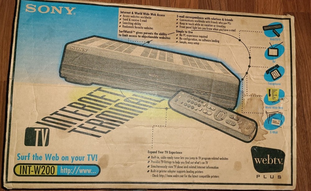 NEW Sony Web TV Internet Terminal WebTv Plus model INT-W200 w Remote +more L@@K!
