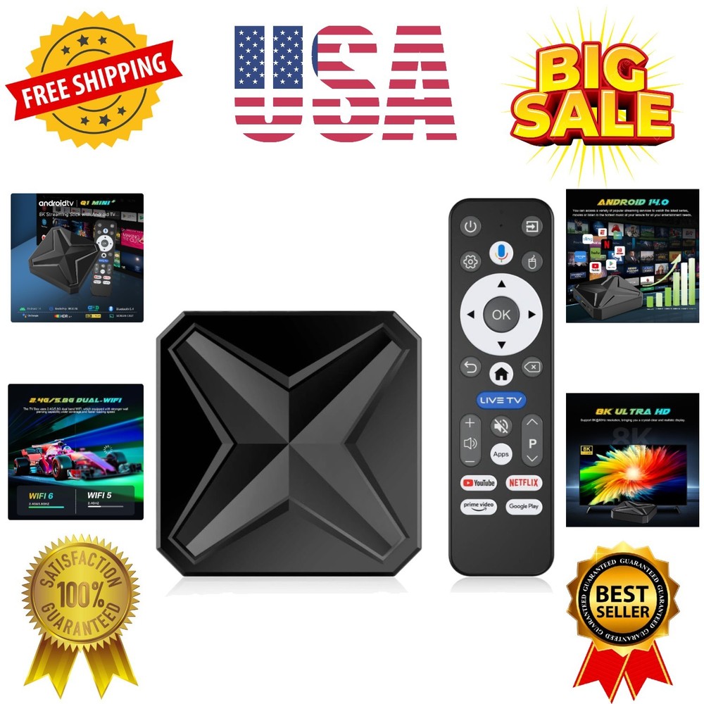 Android 14 TV Box 2026, Android TV Box 8K Ultra HD with 2GB RAM and 16GB ROM,…